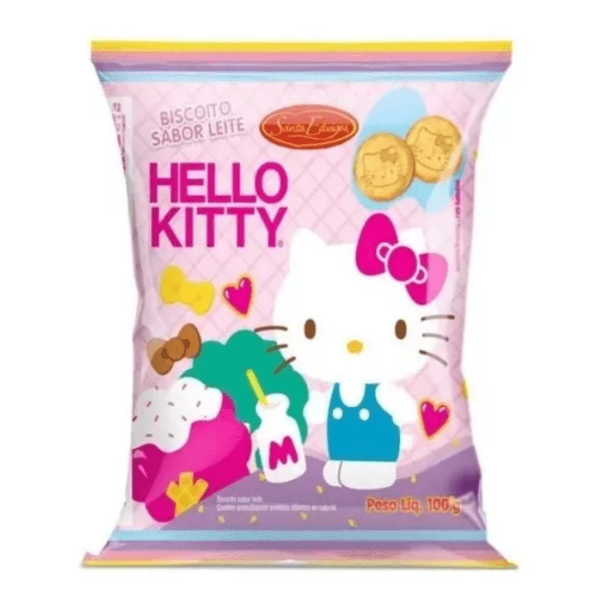 Biscoito Sabor Leite com desenhos Hello Kitty - 100 gramas