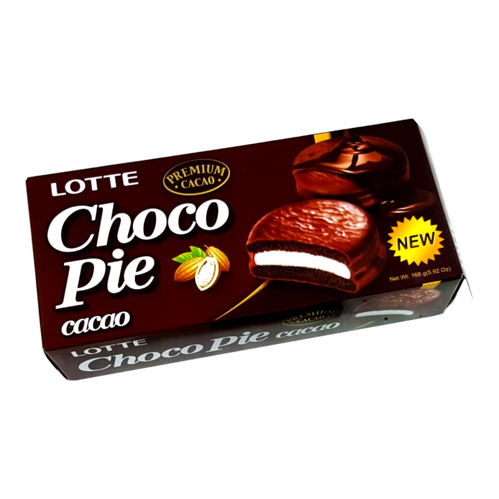 Choco Pie Bolinho de Chocolate Premium Cacau Lotte 168 Gramas - 6 unidades 