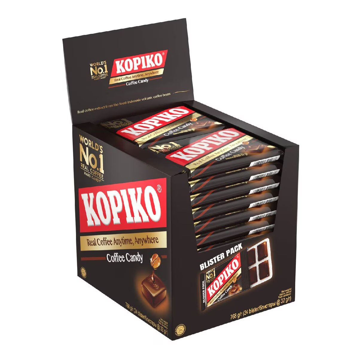 Caixa de Bala de Café Coffee Candy Kopiko em Tablete 768 gramas - (24x 32g)