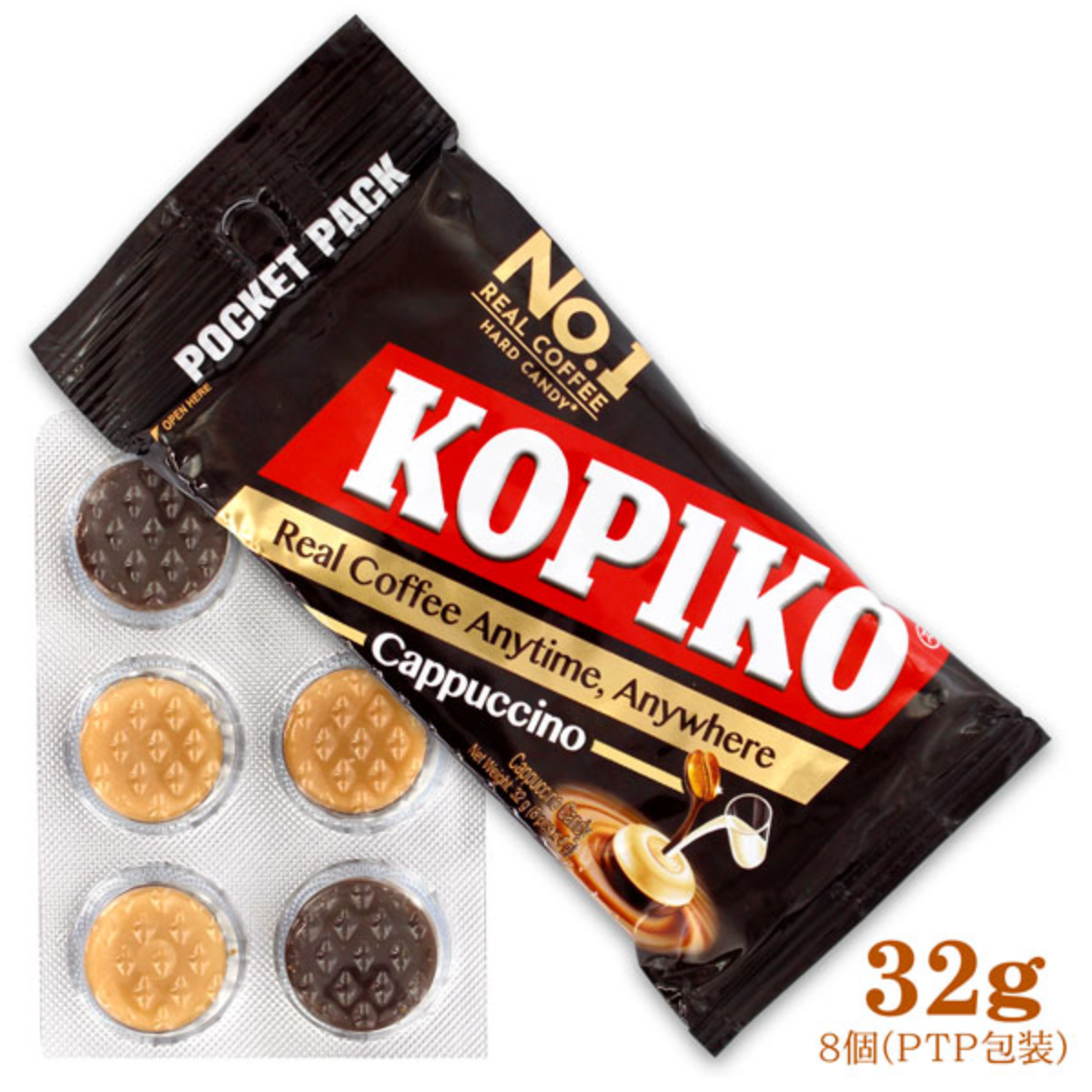 Caixa de Bala de Cappuccino Coffee Candy Kopiko em Tablete 768