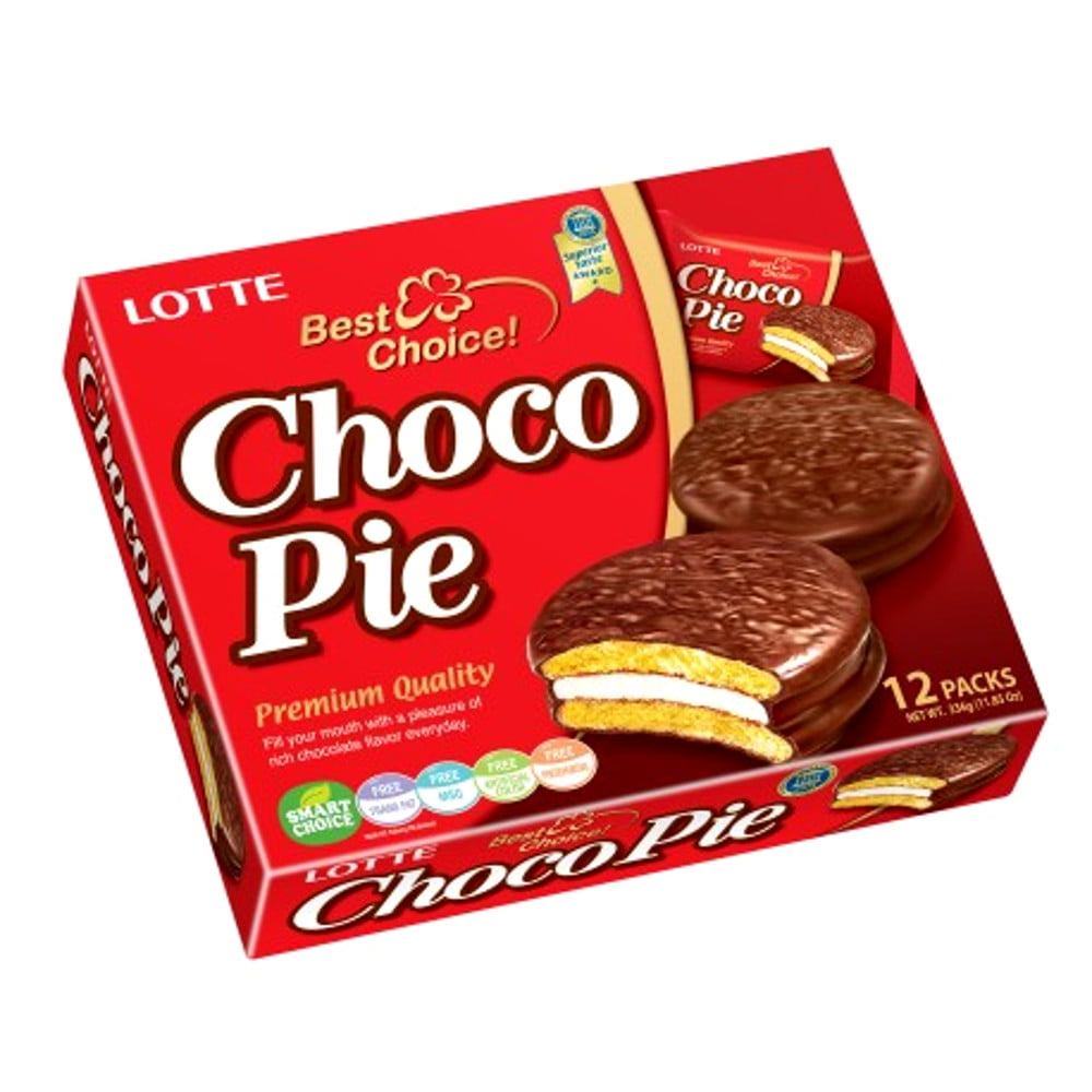 Choco Pie Bolinho de Chocolate Lotte 336 Gramas - 12 unidades