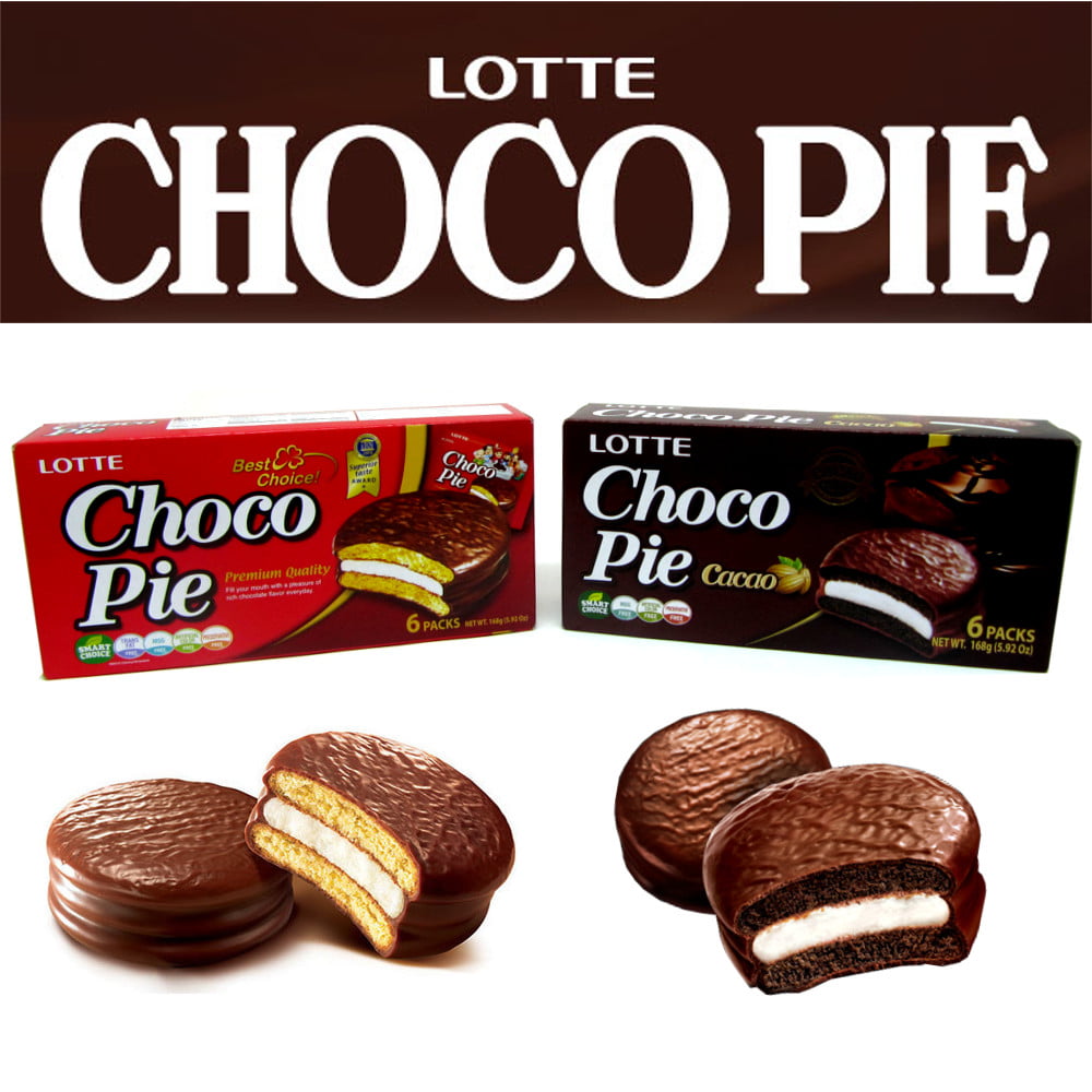 Kit Chocopie Alfajor Bolinho de Chocolate e Marshmallow Lotte 168g - 2 Sabores