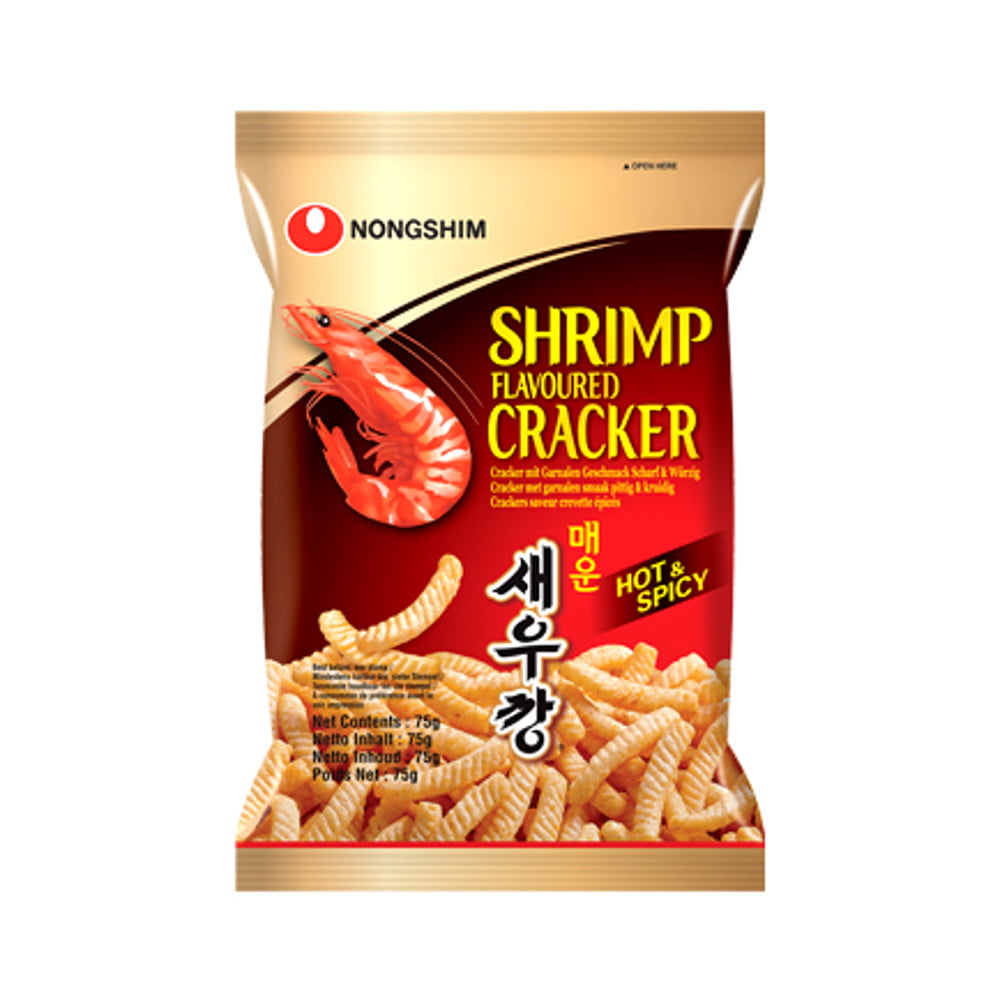 Salgadinho Coreano Camarão Picante - Shrimp Flavoured Cracker 75 gramas