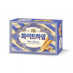 Biscoito Coreano Chocolate Branco e Creme de Avelã White Heim Crown - 47 gramas