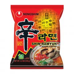Caixa de Lamen Coreano Shin Ramyun Picante Carne e Legumes 100g - 20 Unidades