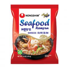 Caixa de Lamen Coreano Seafood Sabor Picante e Frutos do Mar 125g - 20 pacotes