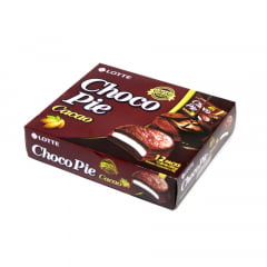 Choco Pie Bolinho de Chocolate Premium Cacau Lotte 336 Gramas - 12 unidades