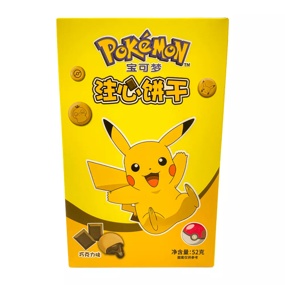 Biscoito ao leite Pokemon com recheio de Chocolate - 52 gramas