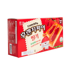 Biscoito Coreano Folhado sabor Morango FrenchPie Haitai - 192 gramas