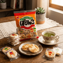 Biscoito de Arroz Japonês Parinko Sankou - 104,3 gramas