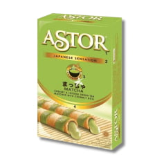Biscoito em formato Tubo com Recheio de Matchá Astor - 40 gramas