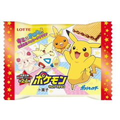 Biscoito Japonês Wafer Pokémon recheio de Chocolate Lotte - 23 gramas