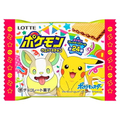 Biscoito Japonês Wafer Pokémon recheio de Chocolate Lotte - 23 gramas