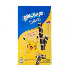 Biscoito Pokemon em formato Tubo Wafer de Chocolate com Baunilha Pikachu - 55 gramas