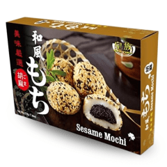 Bolinho de Arroz Glutinoso Mochi Sabor Gergelim Sesame - 210 gramas Bolinho de Arroz Glutinoso Mochi Sabor Gergelim Sesame - 210 gramas