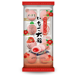 Bolinho de arroz Moti Daifuku com Recheio de Marsmallow Morango Bamboo House - 216 gramas Bolinho de arroz Moti Daifuku com Recheio de Marsmallow Morango Bamboo House - 216 gramas