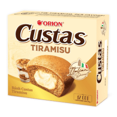 Bolinho Macio com Recheio Cremoso de Tiramisu Custard Orion 276 Gramas - 12 unidades