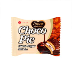 Choco Pie Bolinho de Chocolate Açúcar Mascavo, Leite e Chá Lotte  336 Gramas - 12 unidades
