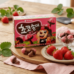 Kit Biscoito Coreano Choco Boy com Cobertoura de Chocolate e Morango Orion 45 gramas x 4 Caixas