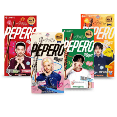 Kit Biscoito Palito Pepero Lotte - Edição Especial Stray Kids (4 Sabores)