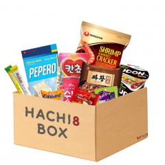 Kit de Doces Bebidas Snacks Hachi8 Box - Versão Coréia Especial
