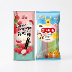 Kit Geladinho Chup Chup Importado Jin Jin - Sabor Lichia e Frutas Sortidas