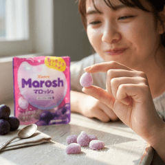 Marshmallow Japonês Sabor Uva Soda Marosh Kanro - 50 gramas