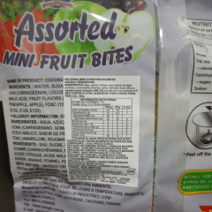 Mini Gelatina de Frutas com Coco Sabores Sortidas Mini Fruit Bites – 300 gramas