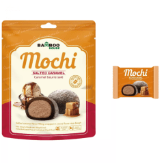 Mochi Importado Sabor Cacau com Recheio Sabor Caramelo Bamboo House - 180 gramas (Sem Glúten e Vegetariano)