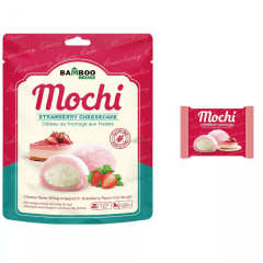 Mochi Importado Sabor Morango com Recheio Sabor Cheesecake Bamboo House - 180 gramas (Sem Glúten e Vegetariano)