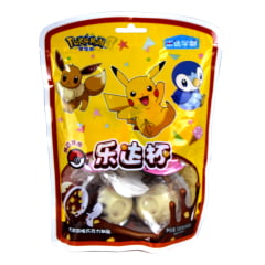 Pote de Biscoitos em formato de Bola com Creme de Chocolate e Chocolate Branco Pokemon -100 gramas