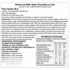 Rolinho de Wafer Sabor Chocolate ao Leite Iyes Roll N' Roll - 80 gramas
