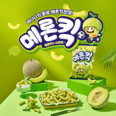 Salgadinho Coreano Sabor Melão Nongshim Melon Kicks - 45 gramas