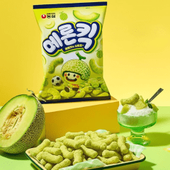 Salgadinho Coreano Sabor Melão Nongshim Melon Kicks - 45 gramas