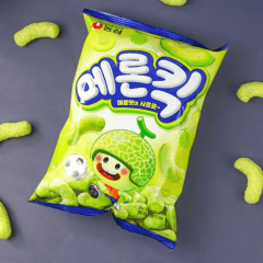 Salgadinho Coreano Sabor Melão Nongshim Melon Kicks - 45 gramas