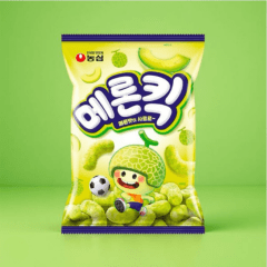 Salgadinho Coreano Sabor Melão Nongshim Melon Kicks - 45 gramas