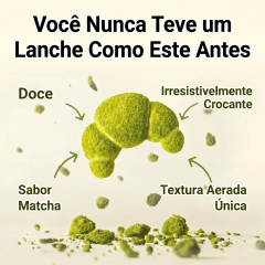 Salgadinho Coreano sabor Pão com Matcha Ppang BuJang Matcha Bread Snack Nongshim - 55 gramas