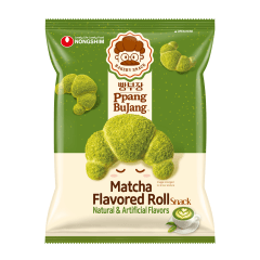 Salgadinho Coreano sabor Pão com Matcha Ppang BuJang Matcha Bread Snack Nongshim - 55 gramas