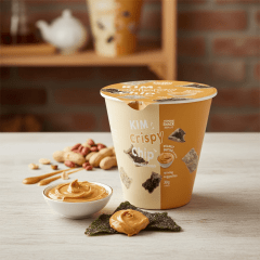 Salgadinho de Alga Marinha Coreano Sabor  Manteiga e Amendoim Yopokki Snack Copo - 30 gramas