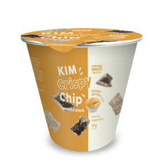 Salgadinho de Arroz Coreano de Alga Marinha Sabor  Manteiga e Amendoim Yopokki Snack Copo - 30 gramas