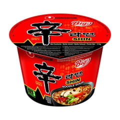 Caixa de Lamen Coreano Shin Ramyun Picante Carne e Legumes Big Bowl 114g - 16 Copos