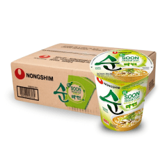 Caixa de Lamen Coreano Vegetariano Suave Nongshim Soon Veggie Cup 67g - 12 Copos