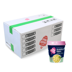 Caixa de Topokki Bolinho de Arroz Coreano Instantâneo sabor Maionese com Wasabi Pink Rocket Copo 120 gramas - 30 Copos Caixa de Topokki Bolinho de Arroz Coreano Instantâneo sabor Maionese com Wasabi Pink Rocket Copo 120 gramas - 30 Copos