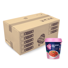 Caixa deTopokki Bolinho de Arroz Coreano Instantâneo sabor Picante Original Pink Rocket Copo HALAL 120 gramas - 30 Copos Caixa deTopokki Bolinho de Arroz Coreano Instantâneo sabor Picante Original Pink Rocket Copo HALAL 120 gramas - 30 Copos