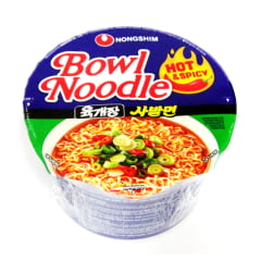 Caixa Lamen Coreano Bowl Noodle Soup Nongshim Hot & Spicy 100g - 12 Copos