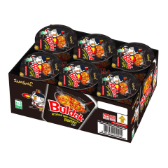 Caixa Lamen Coreano Copo Super Apimentado Hot Chicken Flavor Ramen Buldak 70g - 6 Copos