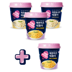 [COMPRE 3 E GANHE 1] Topokki Bolinho de Arroz Coreano Instantâneo sabor Macarrão com Queijo e Carbonara Pink Rocket 120g