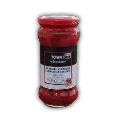 Conserva de Gengibre Vermelho Lâminado Choga Laiwu - 120 gramas (Drenado)