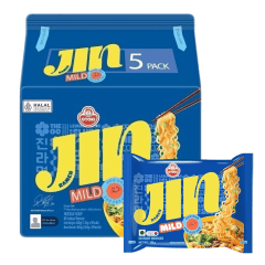 Ki Pack Lamen Coreano Mild Jin Ramen Ottogi Vegetais Suave 120g - 5x Ki Pack Lamen Coreano Mild Jin Ramen Ottogi Vegetais Suave 120g - 5x