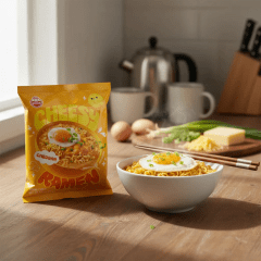 Kit de Lamen Coreano Otoki Cheesy Ramen Sabor Cheddar 111 gramas - 4 Pacotes